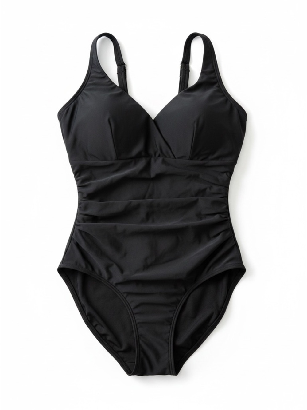 Miraclesuit Black Ruched Underwire One-Piece Swimsuit Size 10